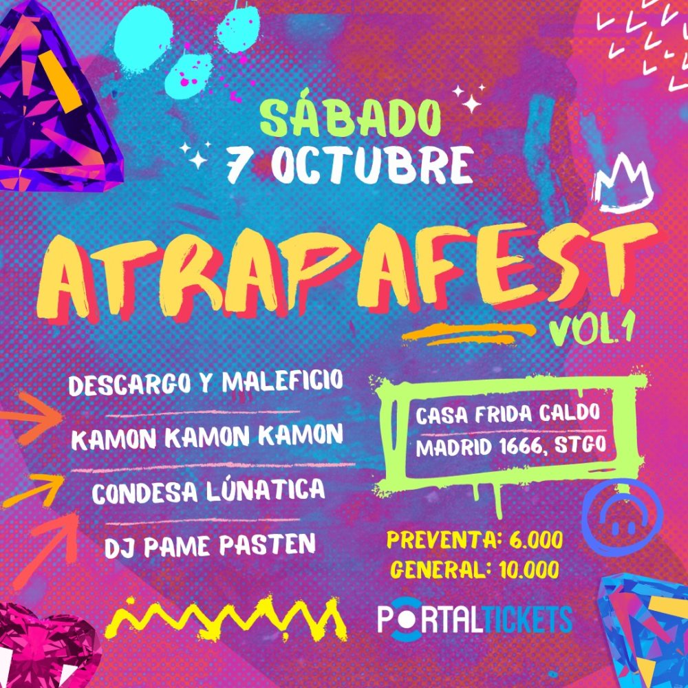 Flyer ATRAPAFEST, VOL1 EN CASA FRIDA CALDO